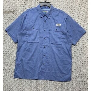 Magellan Fish Gear Shirt Men's L  Blue Relaxed Fit Moisture Wicking Short Sleeve